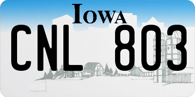 IA license plate CNL803