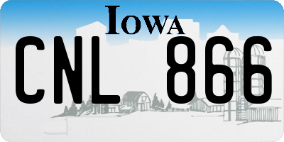 IA license plate CNL866