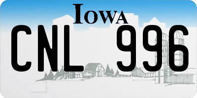 IA license plate CNL996