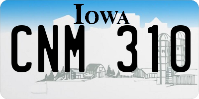 IA license plate CNM310