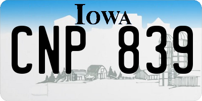 IA license plate CNP839