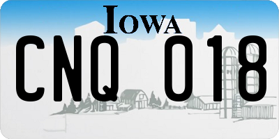 IA license plate CNQ018