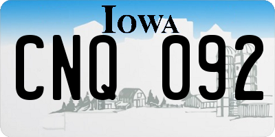 IA license plate CNQ092