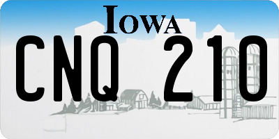 IA license plate CNQ210