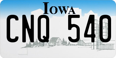 IA license plate CNQ540