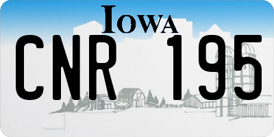 IA license plate CNR195
