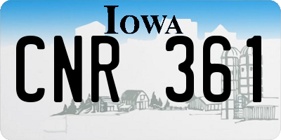 IA license plate CNR361