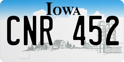 IA license plate CNR452