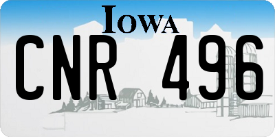 IA license plate CNR496