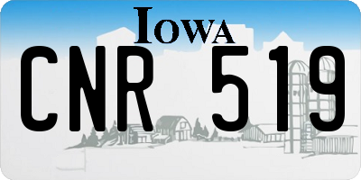 IA license plate CNR519