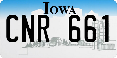 IA license plate CNR661