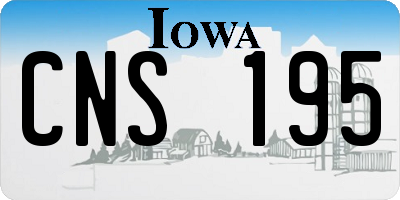 IA license plate CNS195