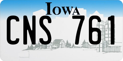 IA license plate CNS761