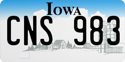 IA license plate CNS983