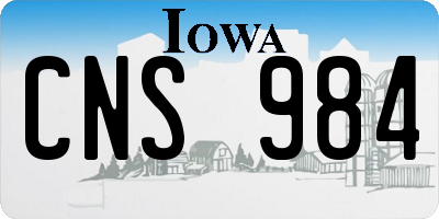 IA license plate CNS984