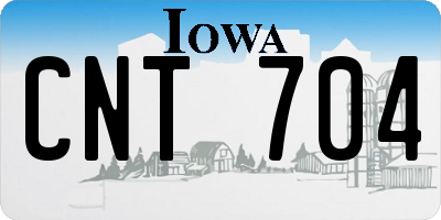 IA license plate CNT704