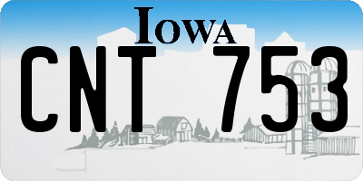 IA license plate CNT753