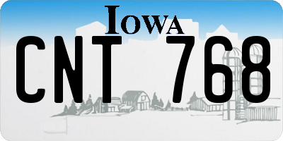 IA license plate CNT768