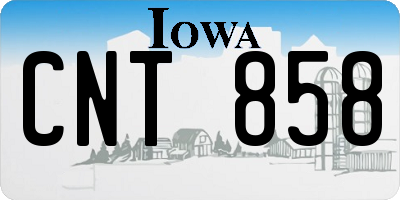 IA license plate CNT858
