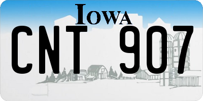 IA license plate CNT907