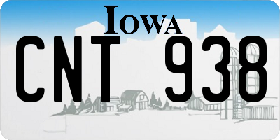 IA license plate CNT938