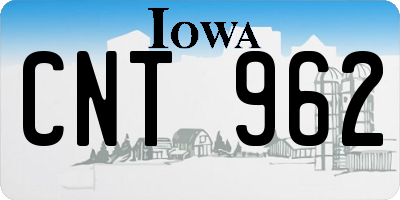 IA license plate CNT962