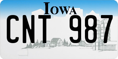 IA license plate CNT987