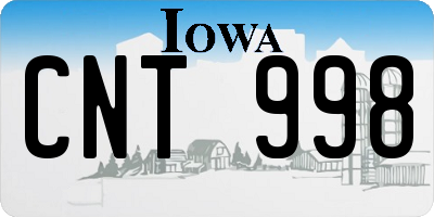 IA license plate CNT998