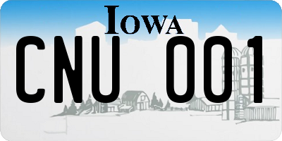 IA license plate CNU001