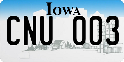 IA license plate CNU003