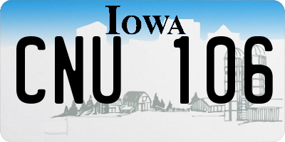 IA license plate CNU106