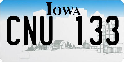 IA license plate CNU133