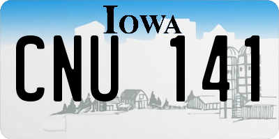 IA license plate CNU141