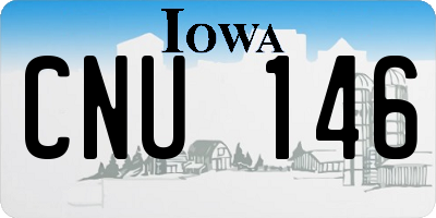 IA license plate CNU146