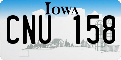IA license plate CNU158