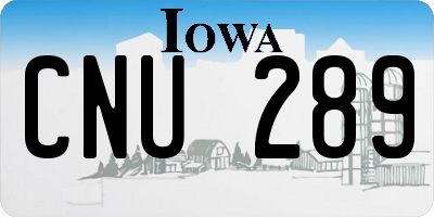IA license plate CNU289