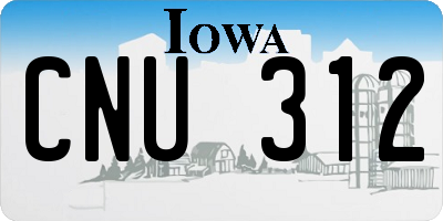 IA license plate CNU312