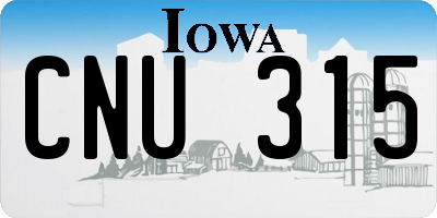 IA license plate CNU315