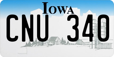 IA license plate CNU340