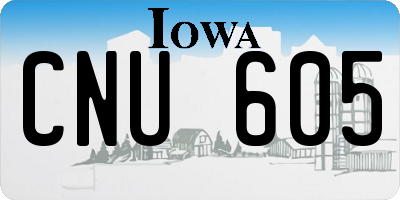 IA license plate CNU605
