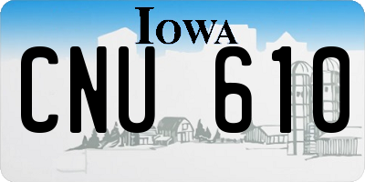 IA license plate CNU610