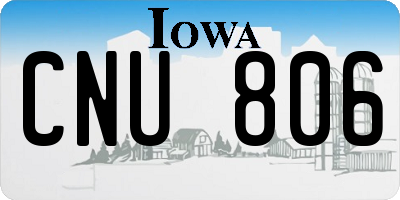 IA license plate CNU806