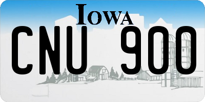 IA license plate CNU900