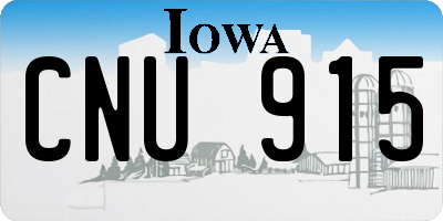 IA license plate CNU915