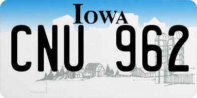 IA license plate CNU962