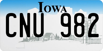 IA license plate CNU982