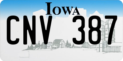 IA license plate CNV387