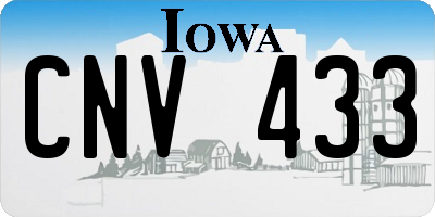 IA license plate CNV433