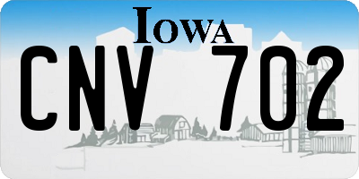 IA license plate CNV702