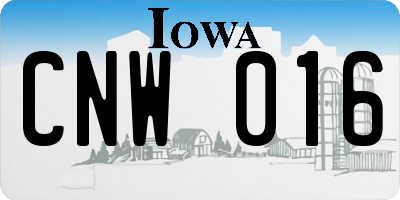 IA license plate CNW016